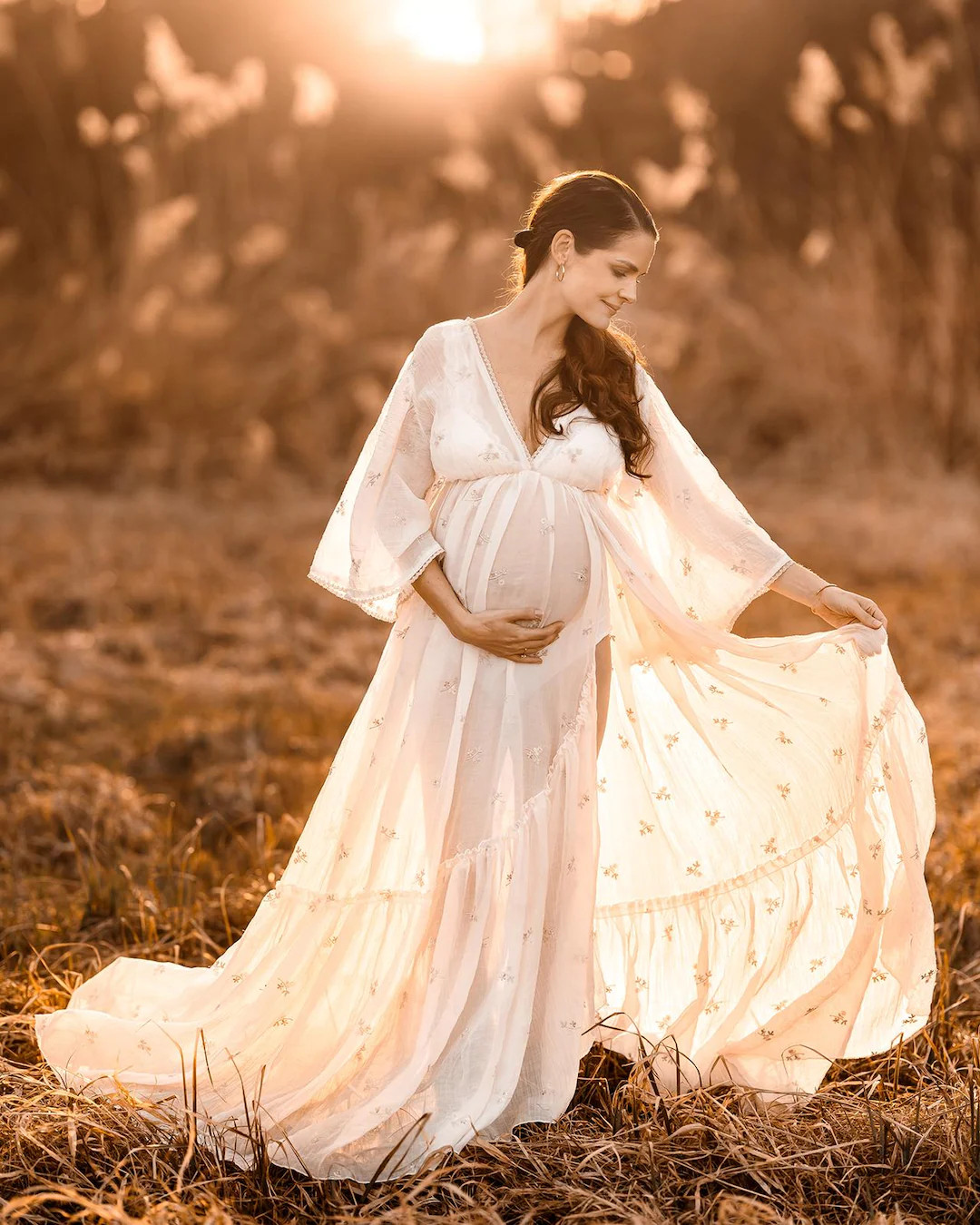 Lillian Women's Boho Dress | Vintage Lace  Dress | Photo Props | Maternity Photo Shoot | Etsy (US)