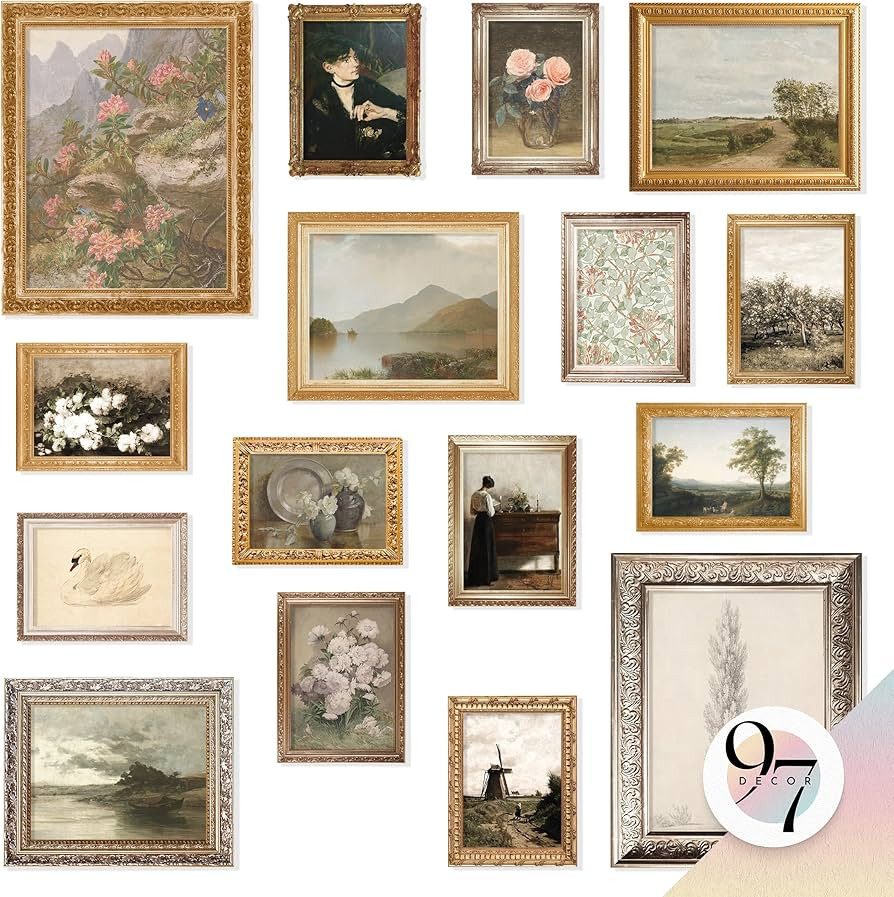 97 Decor Large 11x14 Vintage Wall Art Prints - Rustic Cottage Core Wall Decor, Vintage Pictures W... | Amazon (US)