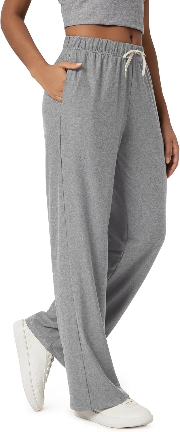 ODODOS Women's Straight Leg Pants Ultra Soft odSTRATUM Tech Relaxed Casual Pajama Lounge Pants with Pockets-27/29/31 Inseam | Amazon (US)