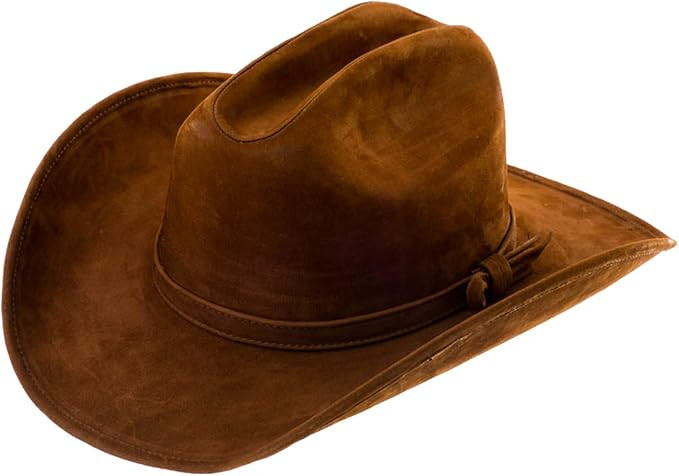 Real Suede Leather Cowhide Hat for Men and Women, Fashion Outback Western, Cowboy Style | Amazon (US)