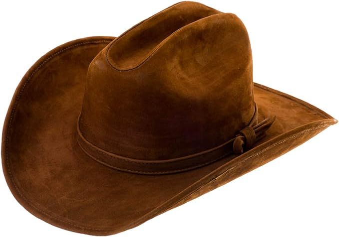 Real Suede Leather Cowhide Hat for Men and Women, Fashion Outback Western, Cowboy Style | Amazon (US)
