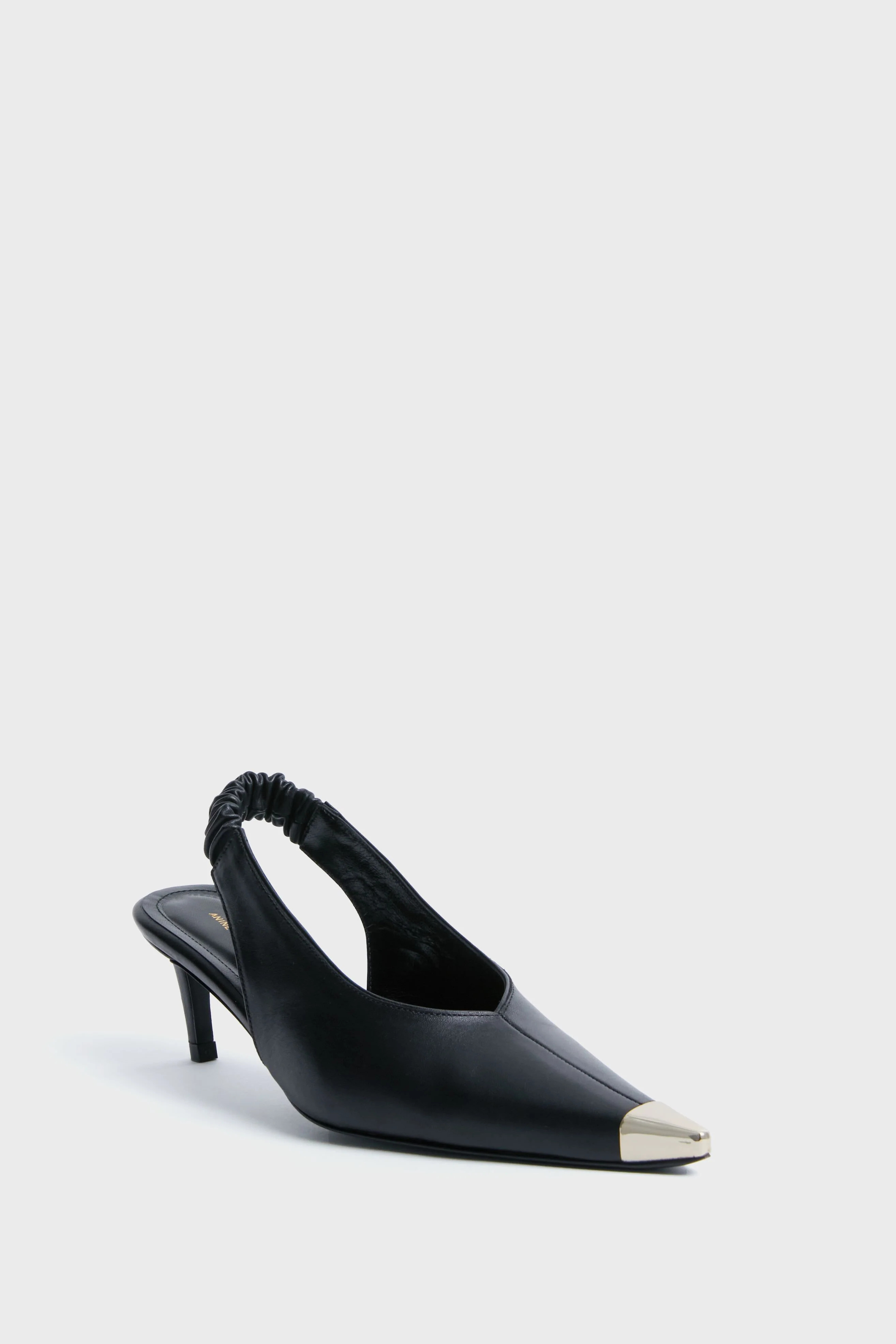 Black Nina Heels with Metal Toe Cap | Tuckernuck (US)