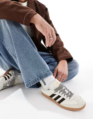 adidas Originals Samba OG trainers in cream and dark brown | ASOS (Global)