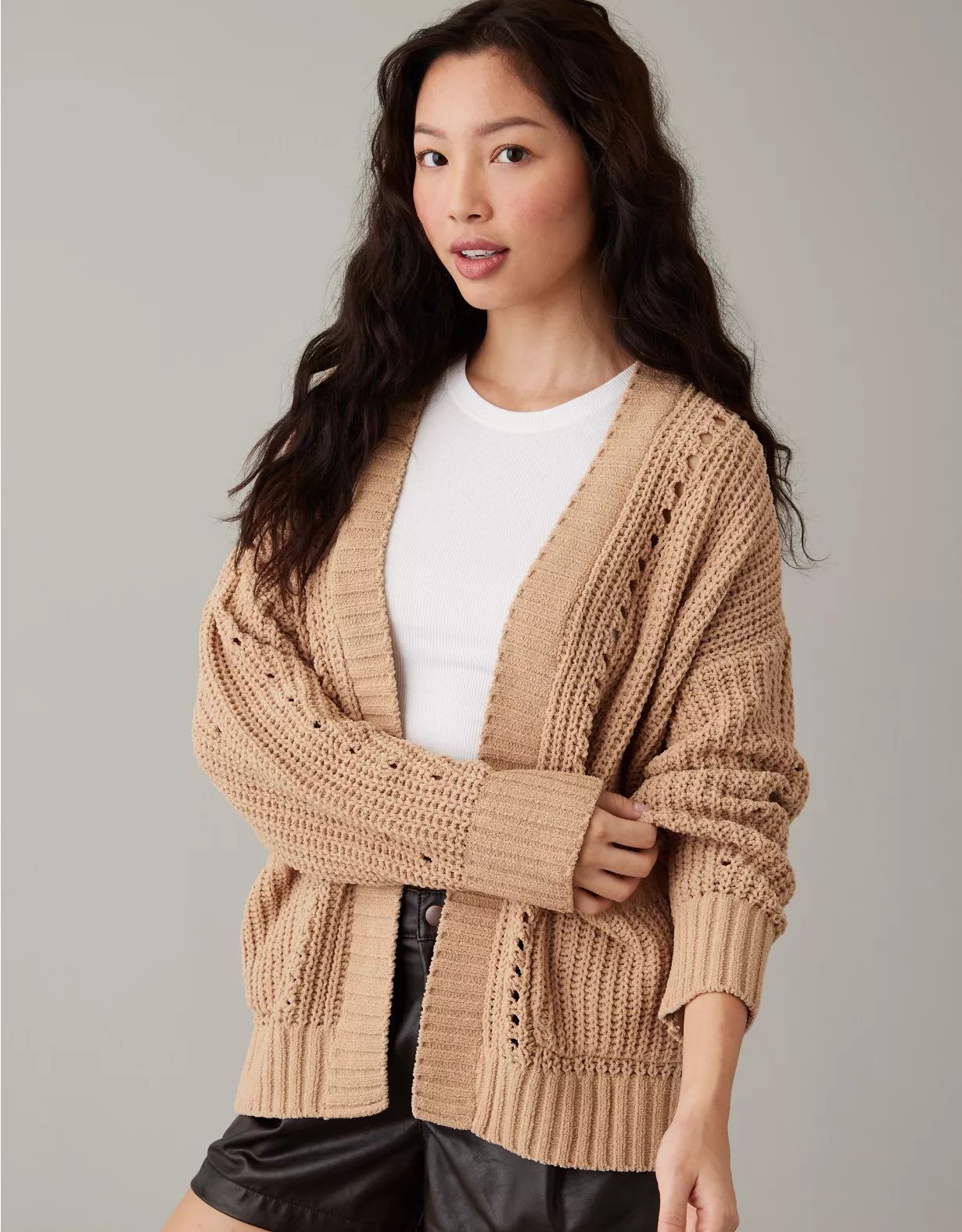 AE Slouchy Chenille Cardigan | American Eagle Outfitters (US & CA)