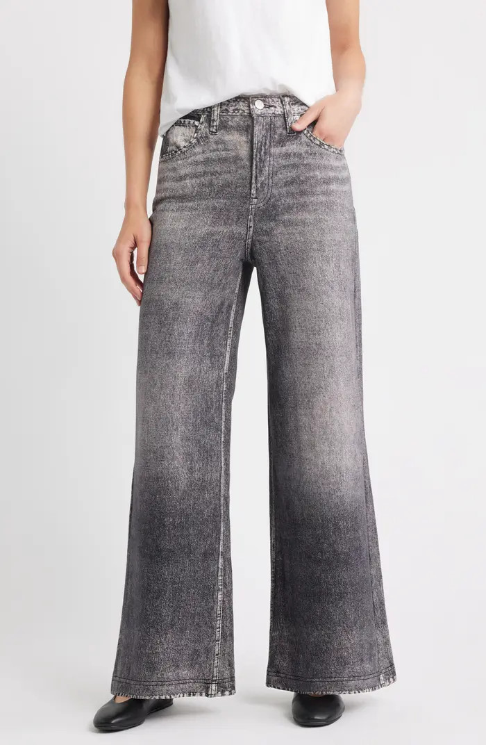 CITY BLUES Wide Leg Cotton Terry Knit Jeans | Nordstrom | Nordstrom