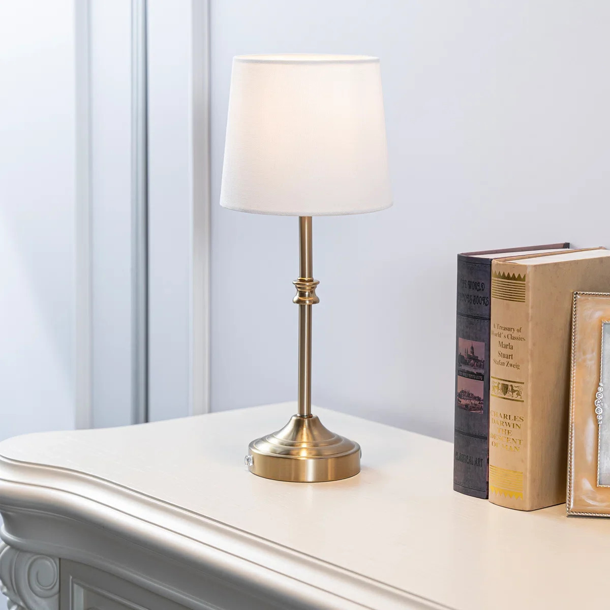 Charlton Home® Demetrish Cordless LED Table Lamp with Dimmer, Built-in Rechargeable Battery, 3-L... | Wayfair North America