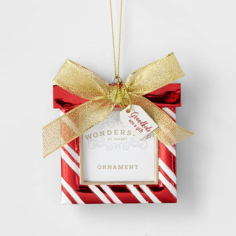 'Grandkids Are A Gift' Photo Frame Christmas Tree Ornament Red/White - Wondershop™ | Target