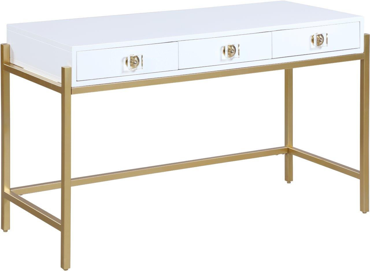 Abigail White and Gold Desk Or Console | 1stopbedrooms