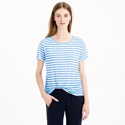 Linen swingy stripe tee | J.Crew US