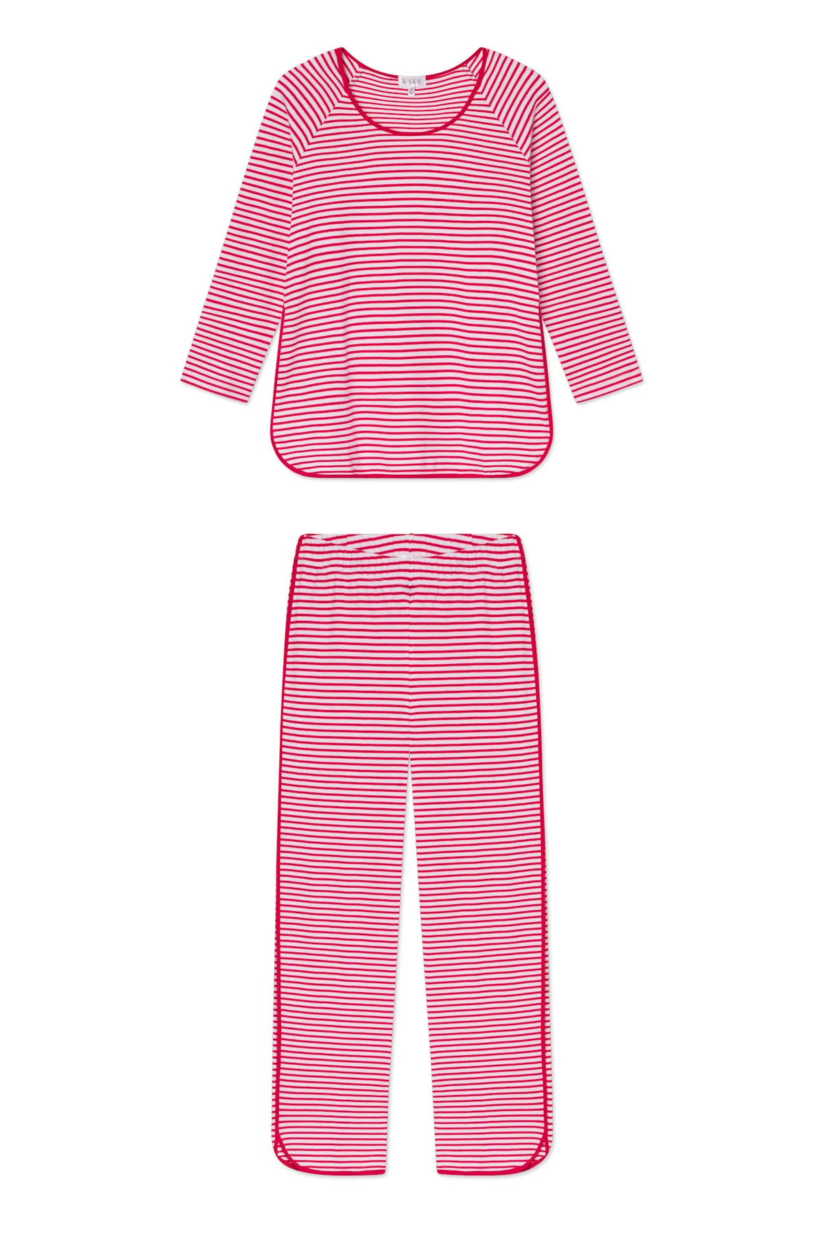 Pima Long-Long Set in Classic Red Voyager Stripe | Lake Pajamas