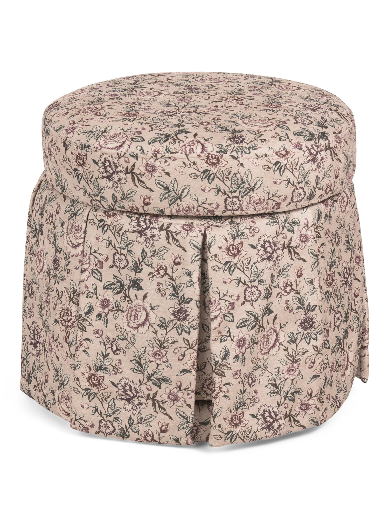18x18 Floral Pleated Storage Swivel Ottoman | TJ Maxx