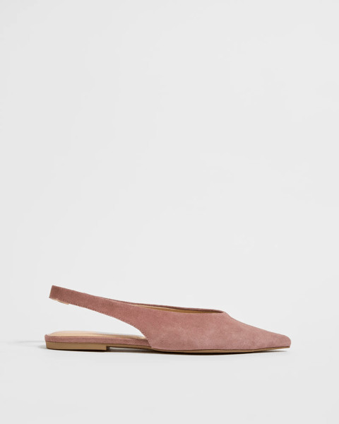 Genuine Suede Leather High Vamp Ballet Flat - Isla - Pink | Target AU