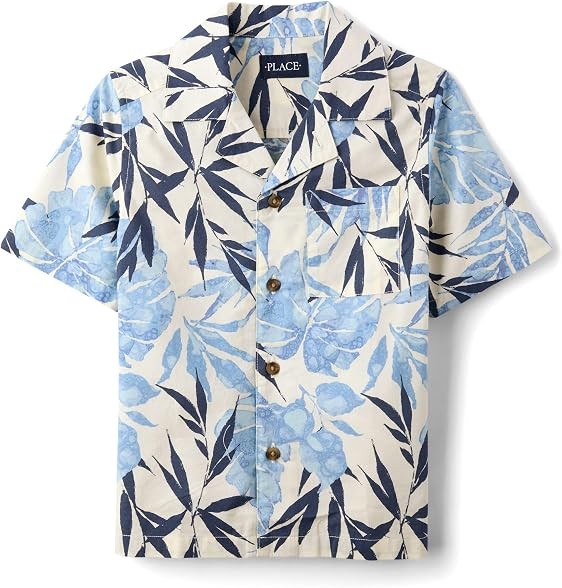 The Children's Place boys Short Sleeve Button Up Shirt | Amazon (US)