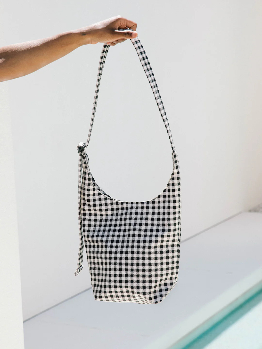 Small Nylon Sling - Black & White Gingham | Lisa Says Gah