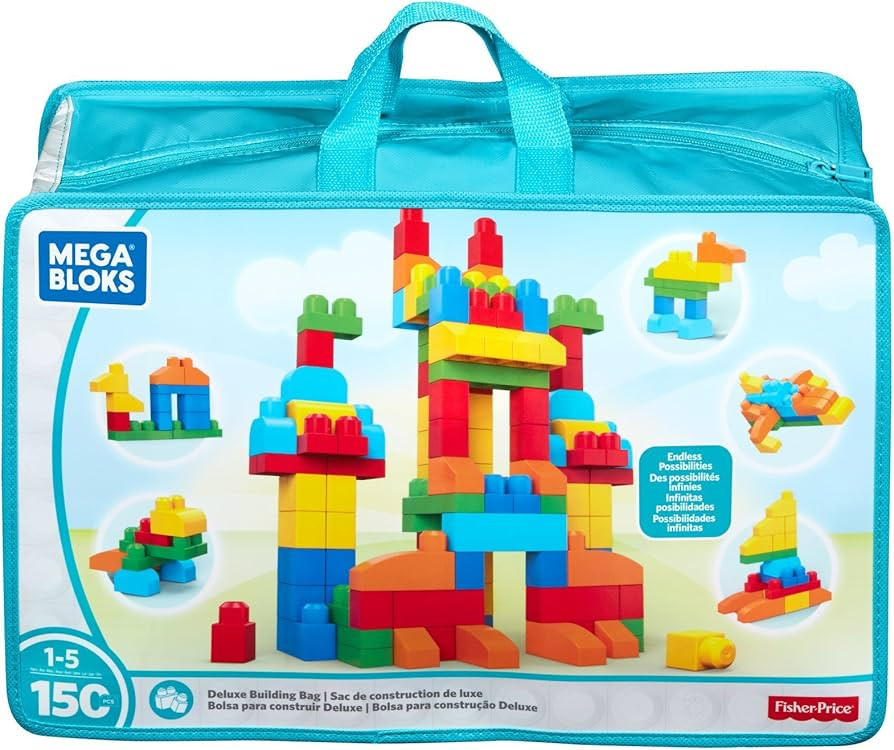 MEGA BLOKS First Builders Toddler Blocks Toys Set, Deluxe Building Bag with 150 Pieces and Storag... | Amazon (US)
