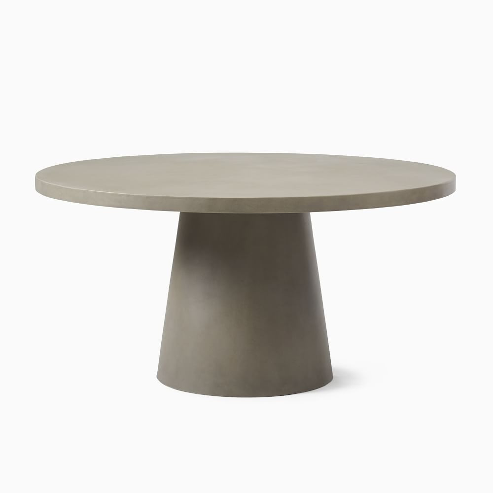 Concrete Pedestal Outdoor Round Dining Table (32"&ndash;60") | West Elm (US)