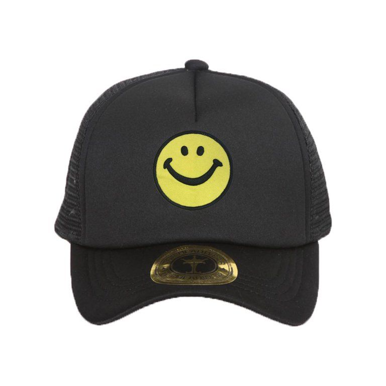 Smiley Face Black Adjustable Trucker Hat | Walmart (US)