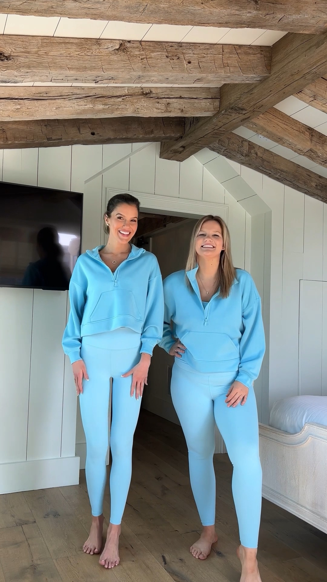 Target, try on Hall with my sister. I am wearing a size small in mostly everything. I did do an extra small and some of the sports bras. My sister did an extra large and everything. 🩵 

#LTKfitness #LTKplussize #LTKVideo