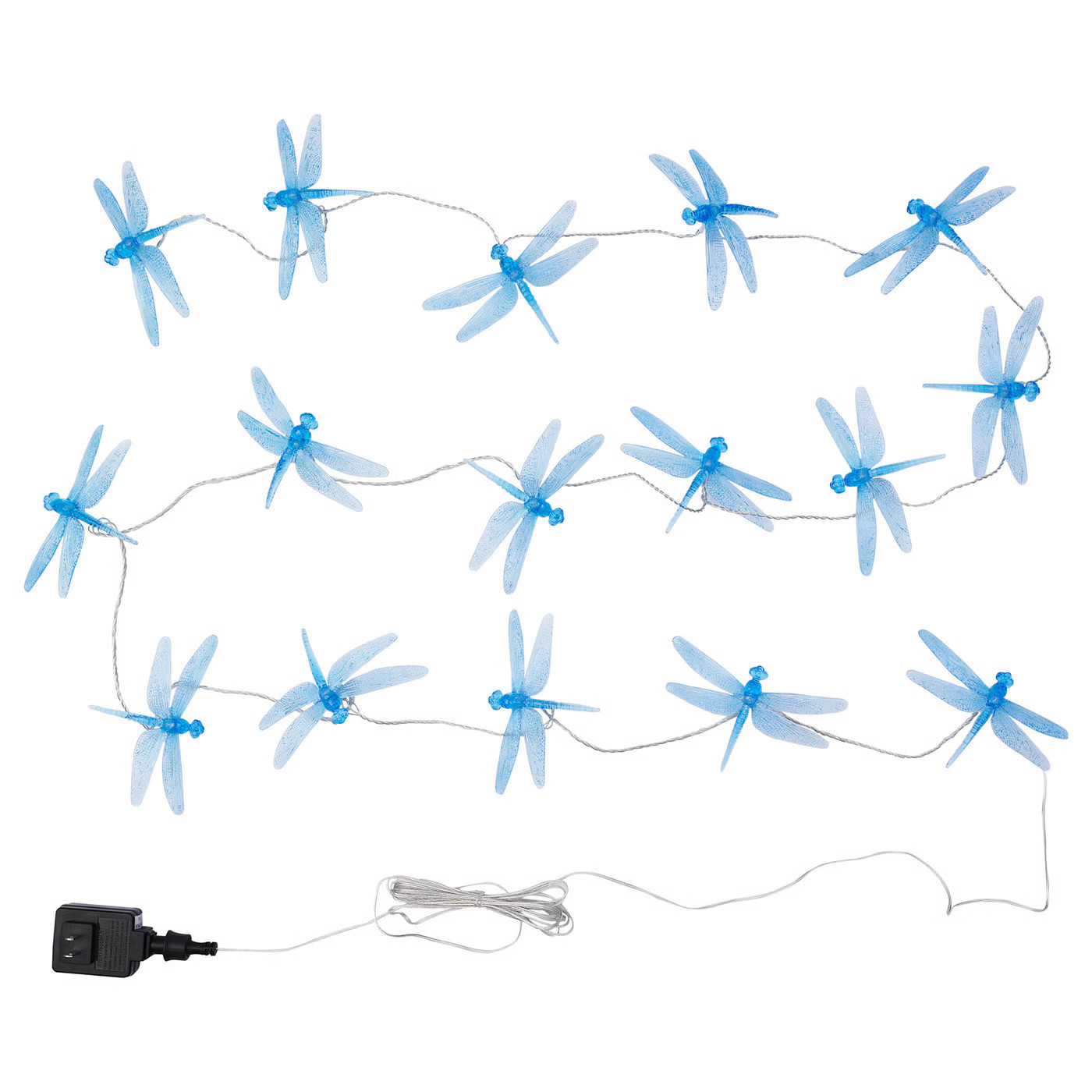 IKEA SKINA LED string light w/16lights,outdoor, dragonfly, Cord length btwn lights: 8 | IKEA US