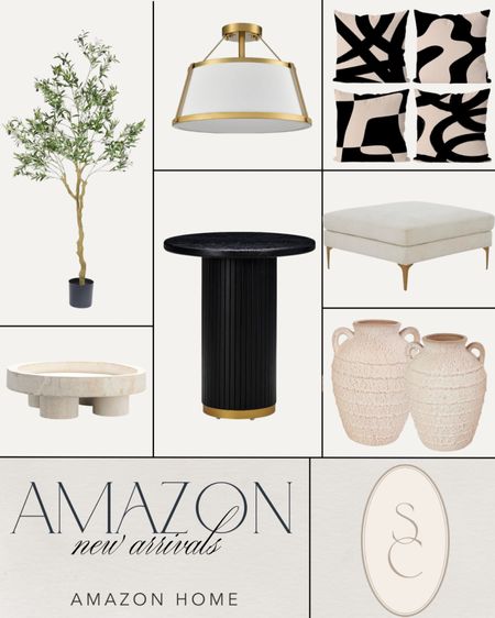 Amazon new arrivals roundup! New home decor arrivals include this pendant light, vases, faux olive tree, black oak entry table, wood pedestal tray, throw pillows, ottoman, and more.

#LTKStyleTip #LTKSeasonal #LTKHome