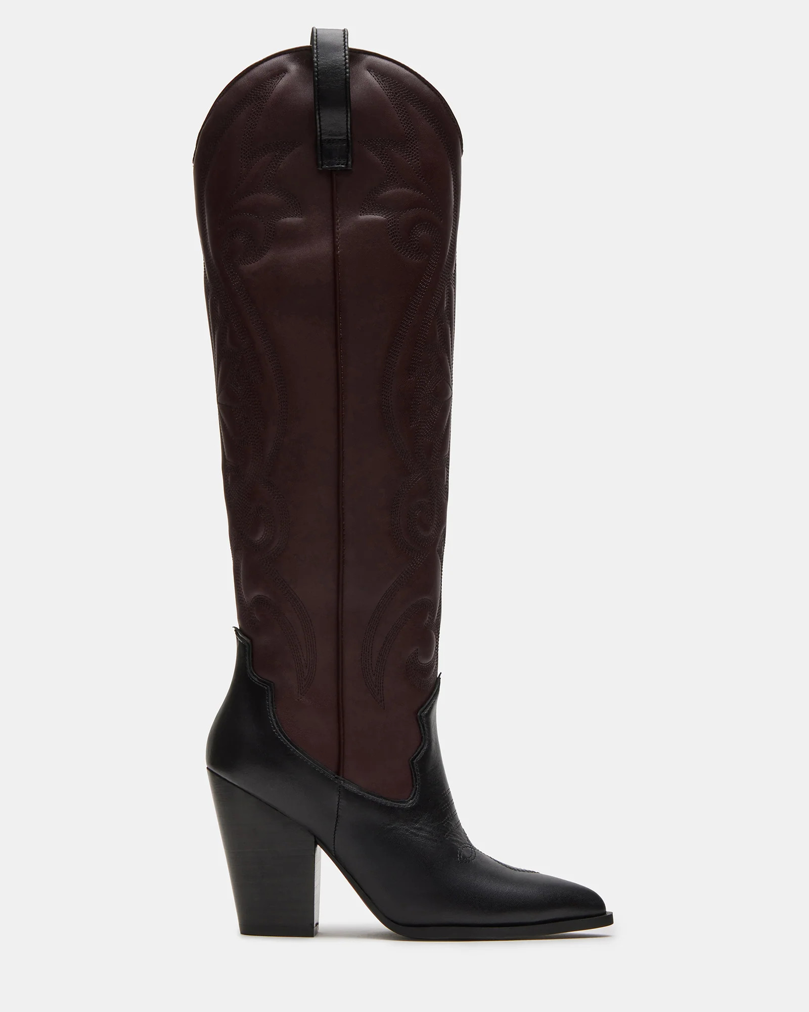 LASSO Brown/Red Leather Western Boot | Women's Boots | Steve Madden (US)