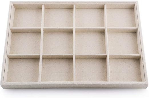 Oirlv Stackable 12 Girds Jewelry Trays Jewelry Storage Tray Showcase Display Organizer(13.8" X 1.... | Amazon (US)