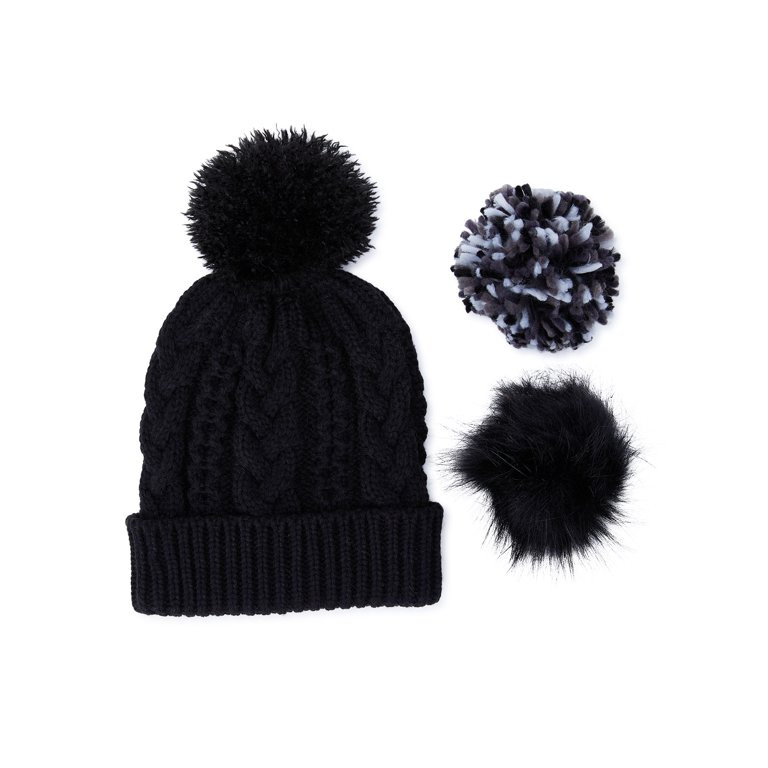 Time and Tru Women's Pick A Pom Beanie Hat - Walmart.com | Walmart (US)