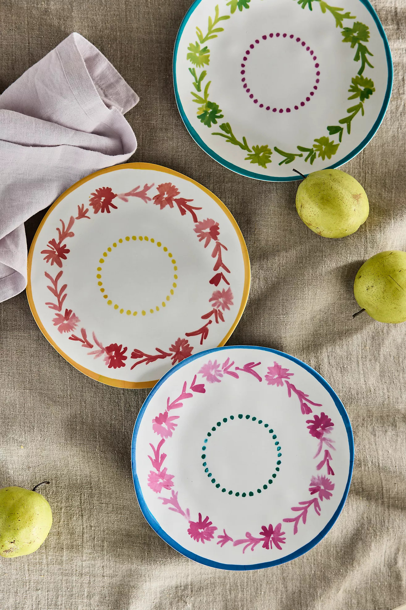 Summer Garden Melamine Side Plates, Set of 3 | Anthropologie (US)