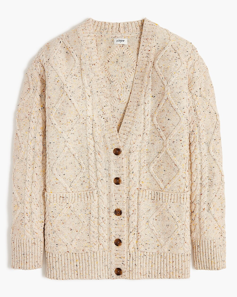 Donegal long cable-knit cardigan sweater | J.Crew Factory