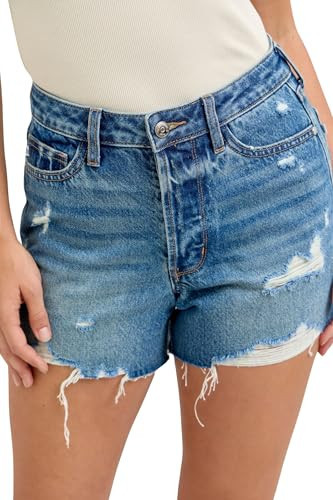 Judy Blue High Waist Rigid Magic Destroy Cut Off Shorts Blue | Amazon (US)