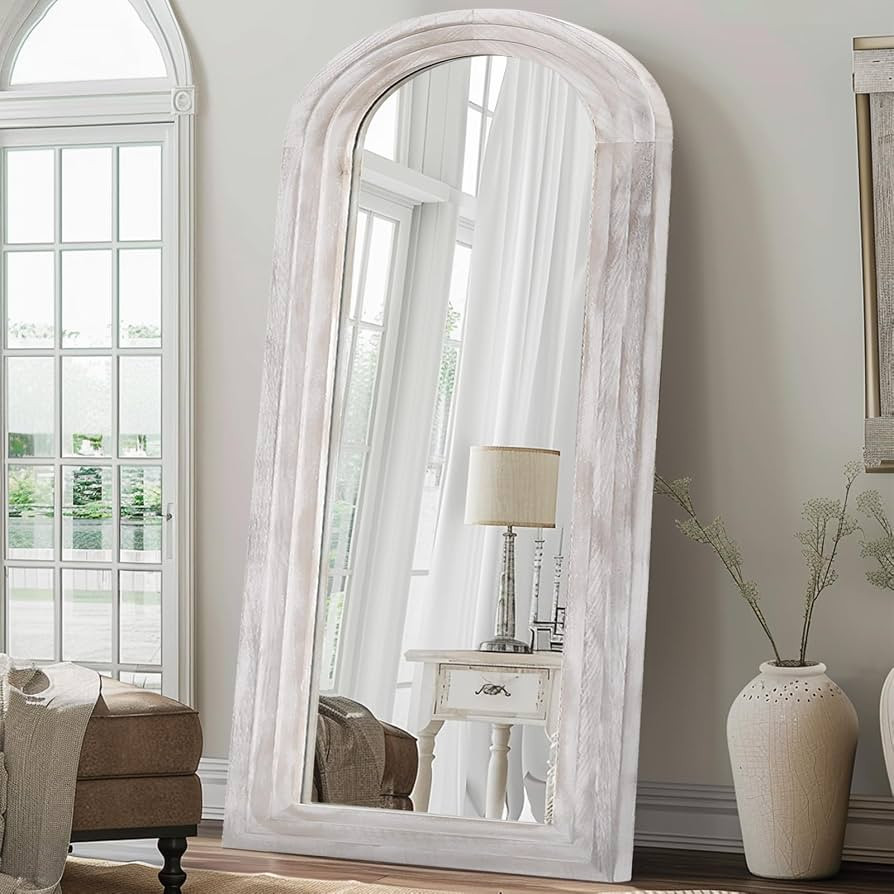 ZHUNFA Arched Full Length Mirror with Solid Wood Frame | Amazon (US)