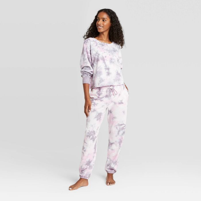 Women's Tie-Dye Lounge Sweatshirt - Colsie™ Purple | Target