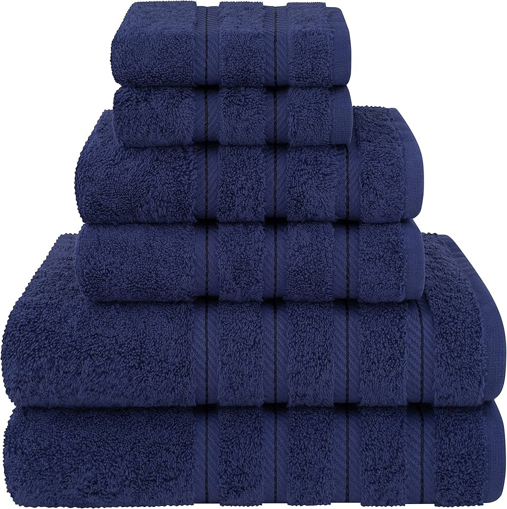American Soft Linen Luxury 6 Piece Towel Set, 2 Bath Towels 2 Hand Towels 2 Washcloths, 100% Turk... | Amazon (US)