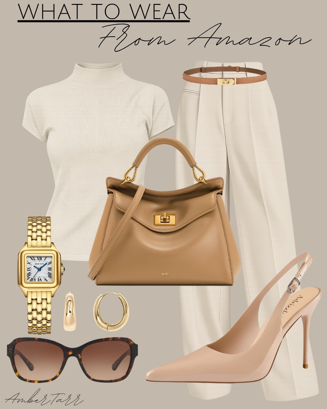 Soft neutrals done right.This tonal look mixes warm camel and creamy hues for an effortlessly refined outfit that feels polished without trying too hard. Tailored trousers, a sleek knit, and classic pumps create a timeless base, while gold accessories pull everything together for that elevated everyday style. 

#LTKootd #LTKOver40 #LTKgrwm