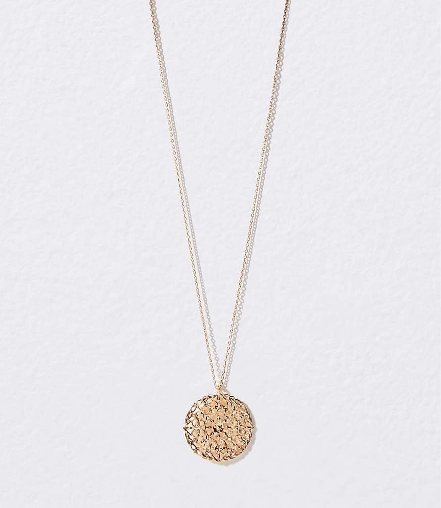 Filigree Stone Pendant Necklace | LOFT