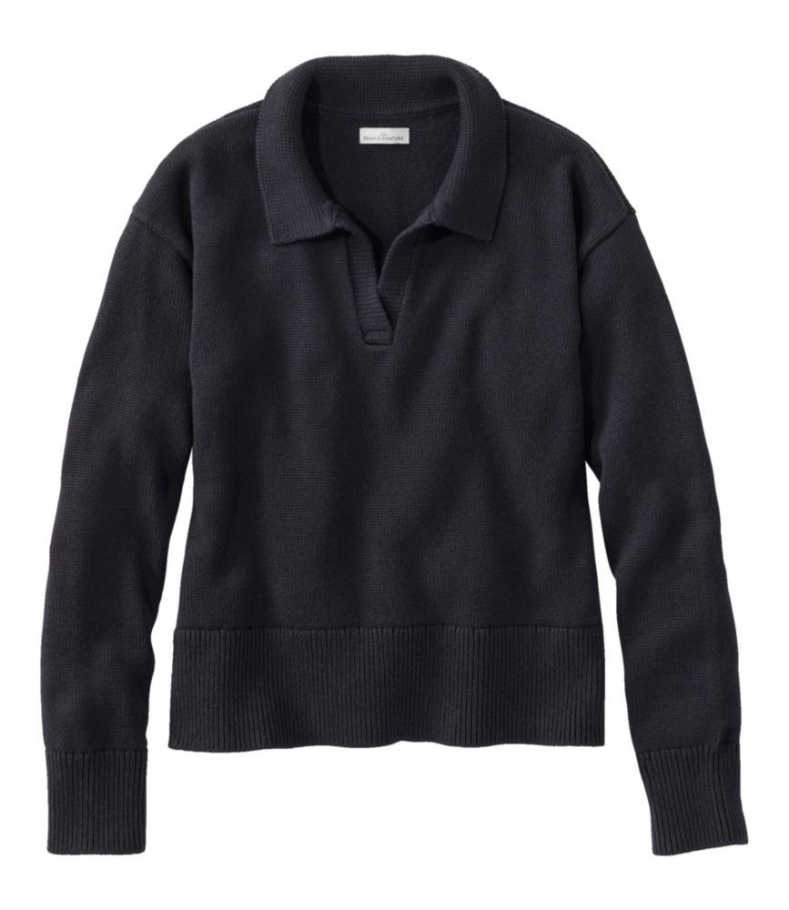 Women's Signature Original Cotton Sweater, Polo Black Slate Medium, Cotton/Yarns L.L.Bean | L.L. Bean
