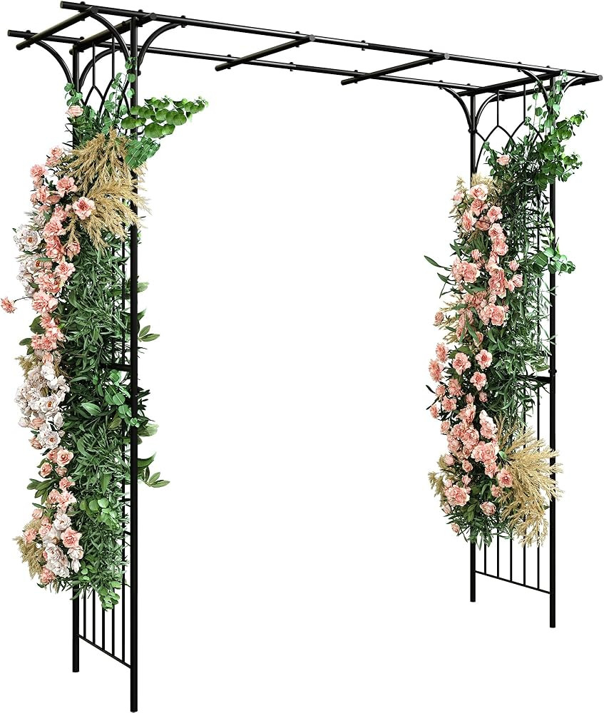 YITAHOME Garden Arch Trellis Metal Garden Arbor for Various Climbing Plant, Wedding Arches for Ce... | Amazon (US)