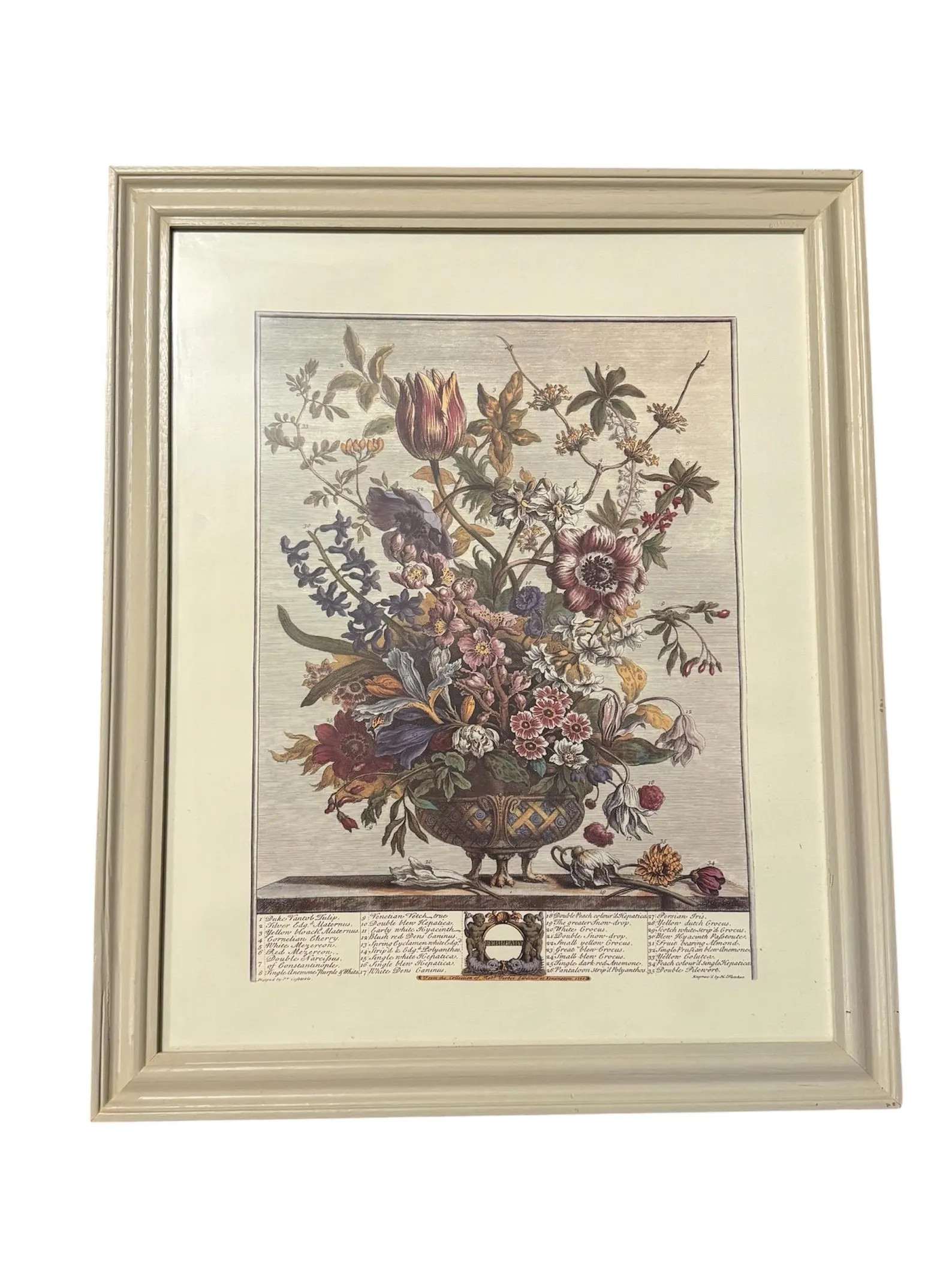 Vintage February 12 Months Of Flowers By Robert Furber Framed Print | Etsy (Global)