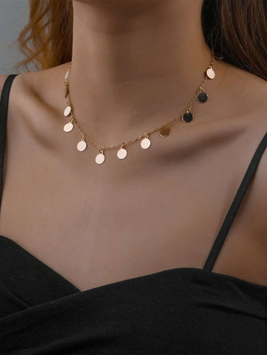 Disc Pendant Necklace | SHEIN