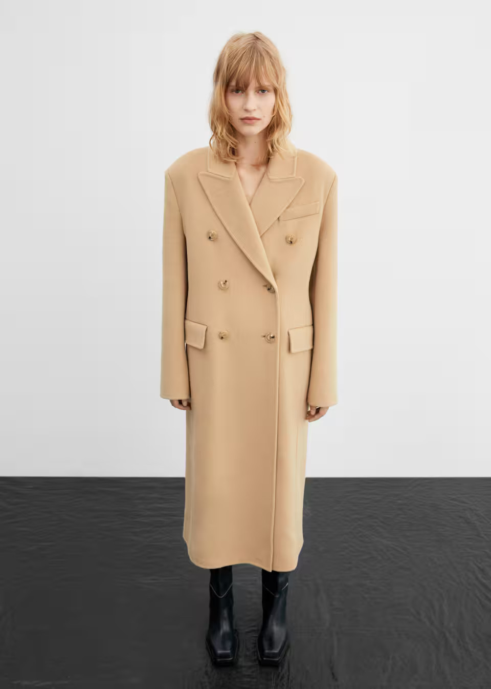 Double-breasted virgin wool coat -  Women | Mango USA | MANGO (US)