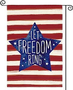AVOIN colorlife Patriotic Watercolor Stars and Stripes Let Freedom Ring Garden Flag Double Sided ... | Amazon (US)