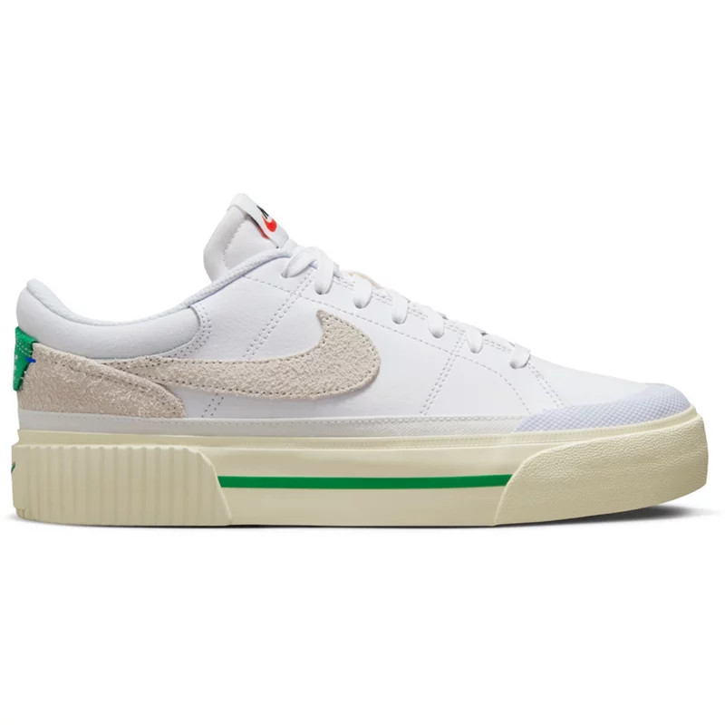 Nike Women's Court Legacy Lift Platform Shoes White/Green, 8.5 - Women's Athletic Lifestyle at Academy Sports | Academy Sports + Outdoors