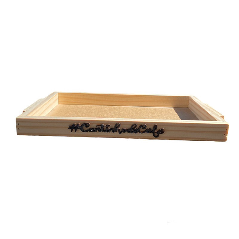 Bandeja para Cantinho do Café e Café Da Manhã em Madeira Pinus Com Alça 32x25x4cm promo | Shopee (BR)