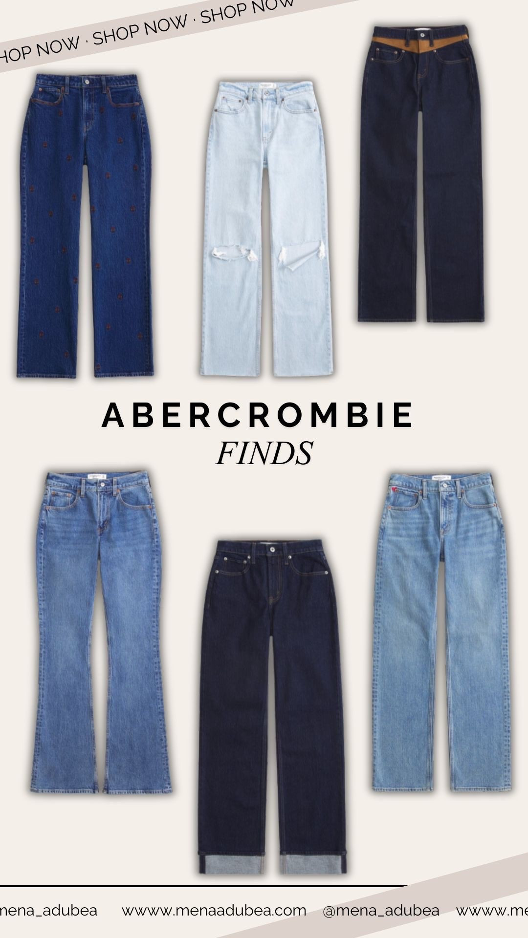 Love the curvy denim options at Abercrombie & Fitch! They have so many different styles and sizes.  Grab the one sale today though 2/2! 