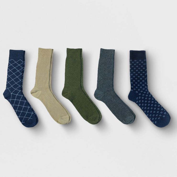 Men's Textured Dress Socks 5pk - Goodfellow & Co™ 10-13 | Target