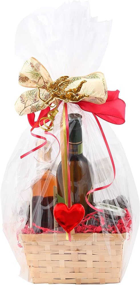 Wowfit Cello Bags,10 CT 16x24 inches Clear Cellophane Bags Perfect for Gift, Presents, Wine Bottl... | Amazon (US)