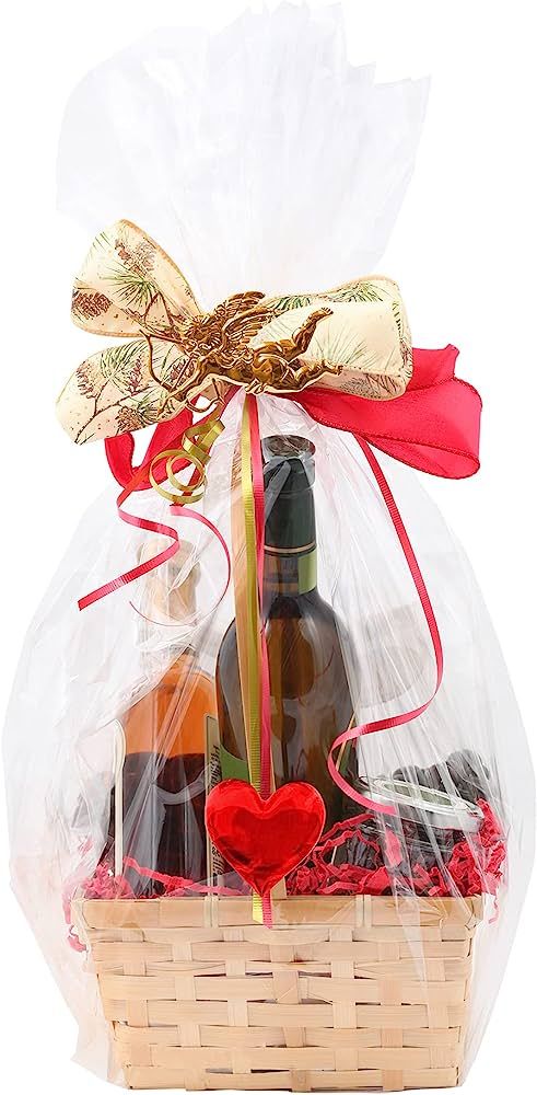 Wowfit Cello Bags,10 CT 16x24 inches Clear Cellophane Bags Perfect for Gift, Presents, Wine Bottl... | Amazon (US)