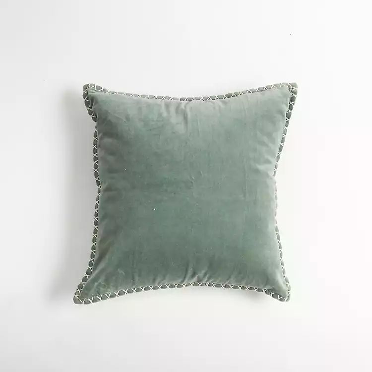 Seafoam Green Velvet Riviera Throw Pillow | Kirkland's Home