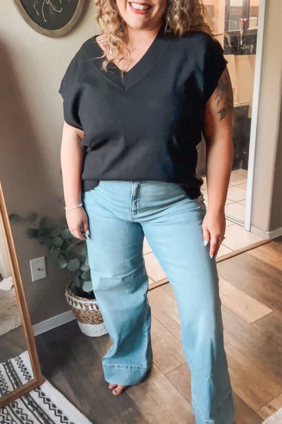 Love these wide leg jeans from Amazon 

#LTKmidsize