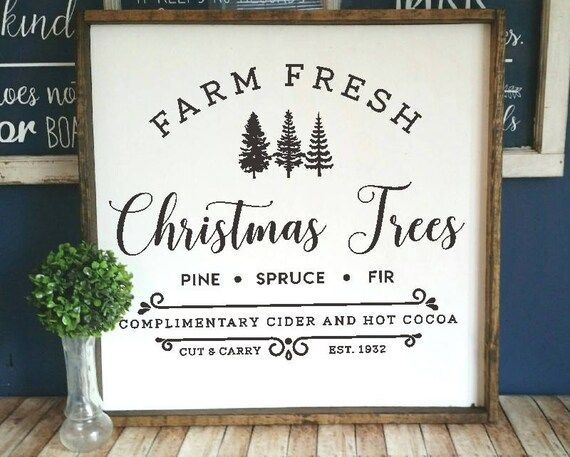 DIY Farmhouse style decal, Farm Fresh Christmas trees vinyl, Farm Fresh trees decal, Farmhouse Chris | Etsy (US)
